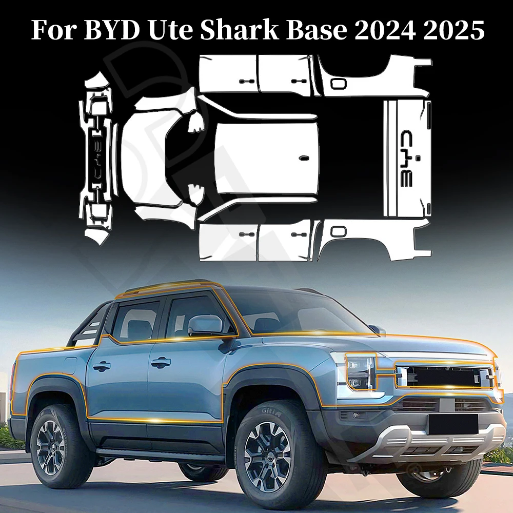 

Pre-cut PPF For BYD Ute Shark Base 2024 2025 2026 TPU Anti-Scratch Car Paint Protection Film Clear Bra Resistant Repairable Kit