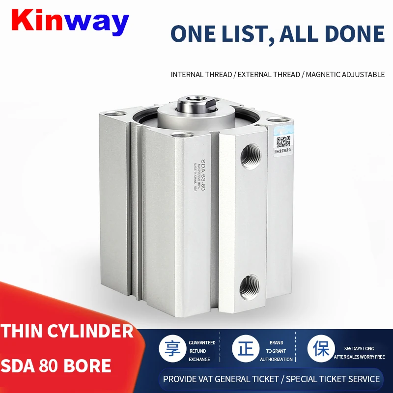 Kinway small pneumatic thin cylinder SDA50/63/80/100-10*15X35X30X20*45*40X75