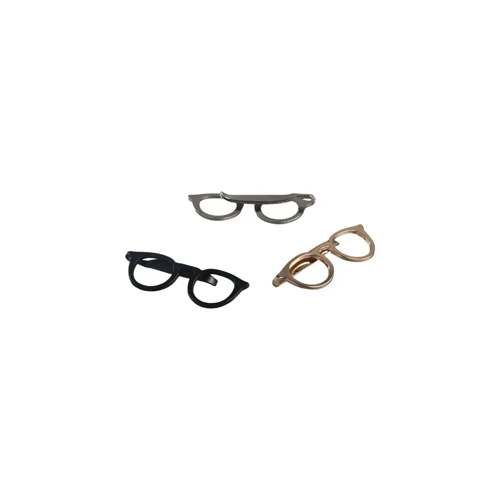 Formal Business Fashion Jewelry Wedding Gift Men Necktie Buckle Metal Tie Clips Glasses Shape Clasp Clip Necktie Bar Clasp