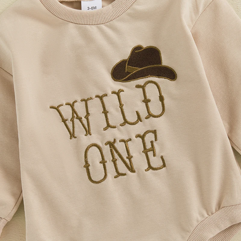 Infant Boy Birthday Outfit Set with Personalized Embroidered Romper Hat Long Sleeve Sweatshirt and Jumpsuit for Fall