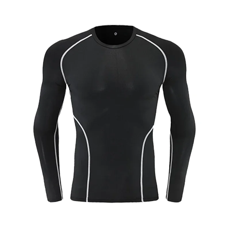 

Men's Sports and Fitness Tops Running Training Clothes Autumn and Winter Long-sleeved T-shirt Warm Tight Winter Bottoming Shirt