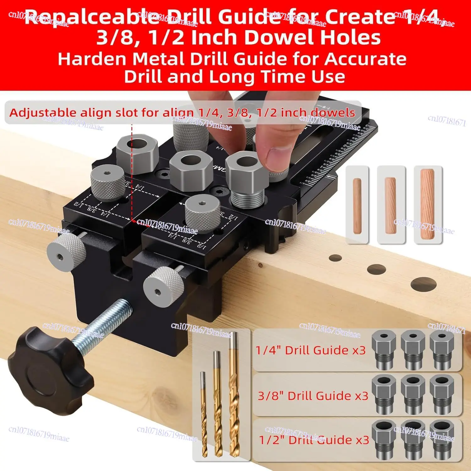 طقم مشبك دبوس مع محدد سريع ومشبك، ثقب دبوس قابل للتعديل