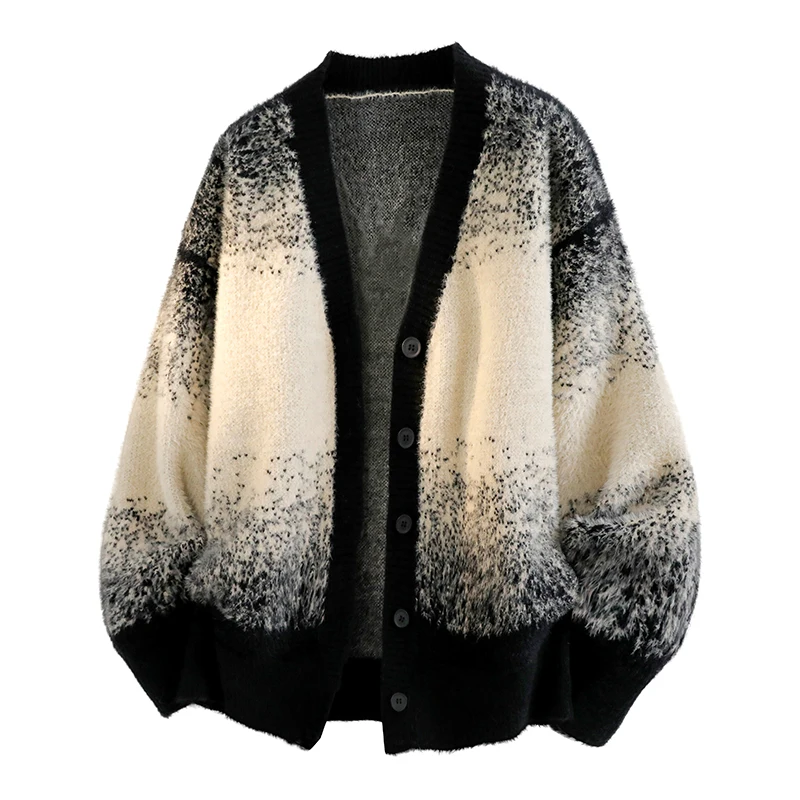 

Youth Fashion Trend Handsome V-neck Knitted Cardigan Comfortable Versatile Breathable Sports and Leisure Sweater Jacket