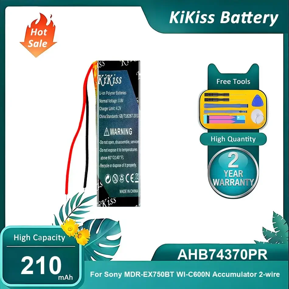 Li-ion Polymer Battery For Sony MDR-EX750BT WI-C600N 2-wire,AHB74370PR,210mAh