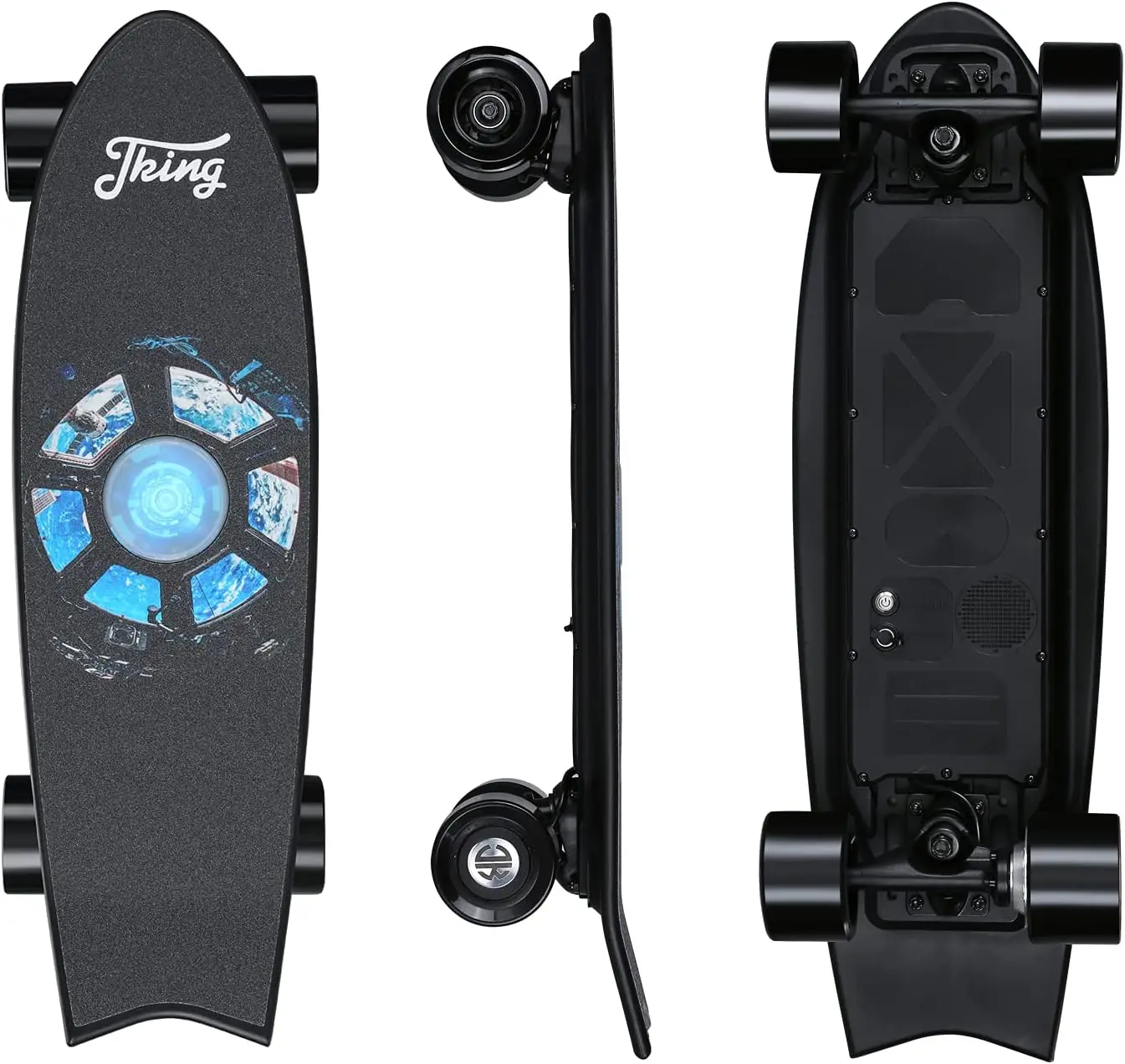 Electric Longboard with Remote Control Electric Skateboard,450W Hub-Motor,18.6 MPH Top Speed,7.6 Miles Range,3 Speeds Adjustment