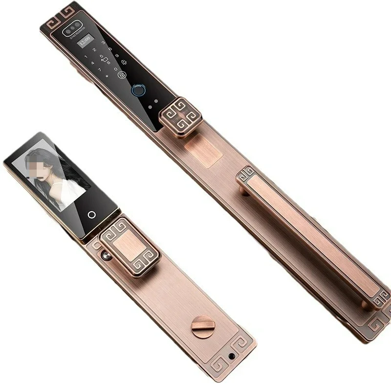 3D facial recognition new Chinese smart lock villa double door entrance door household anti-theft door fingerprint lock