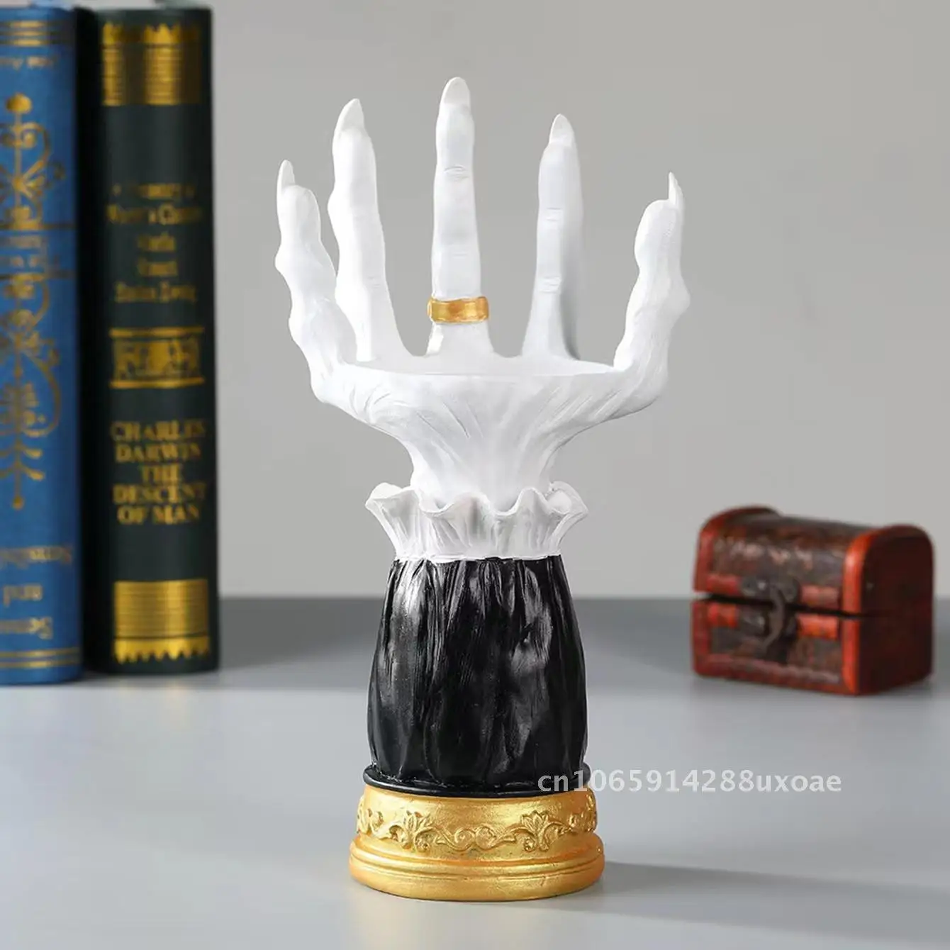 

New Halloween Resin Ornaments Witch Hand Candlestick Shelf Tray Decoration