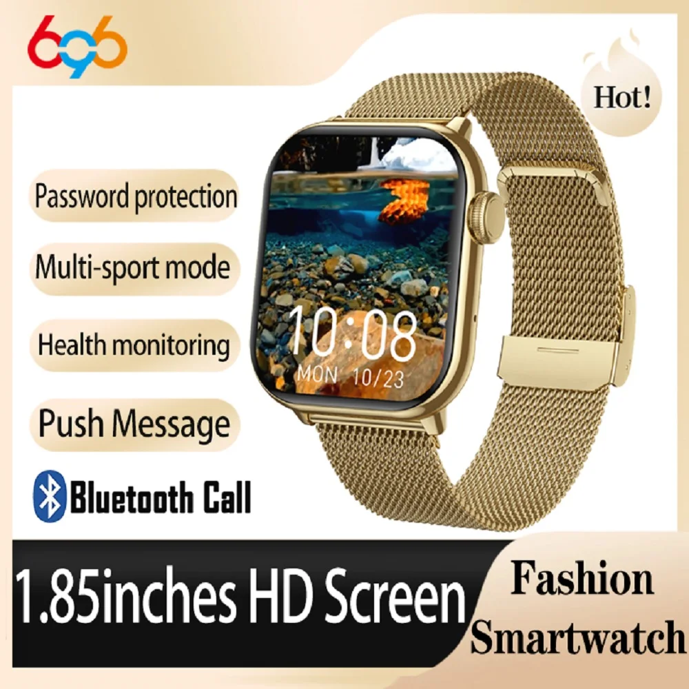 Fashion Men Women BT Call Smart Watch 100+ Sport Modes Heart Rate Sleep Health Watches Local Music Weather Lady Smartwatch Gift