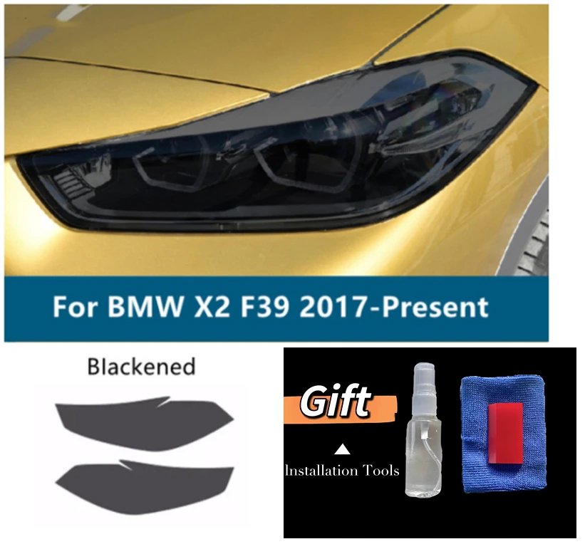 

Car Headlight Tint For BMW X2 F39 2017-Present Smoke Black Protective Film Vinyl Protection Clear TPU Sticker Accessories