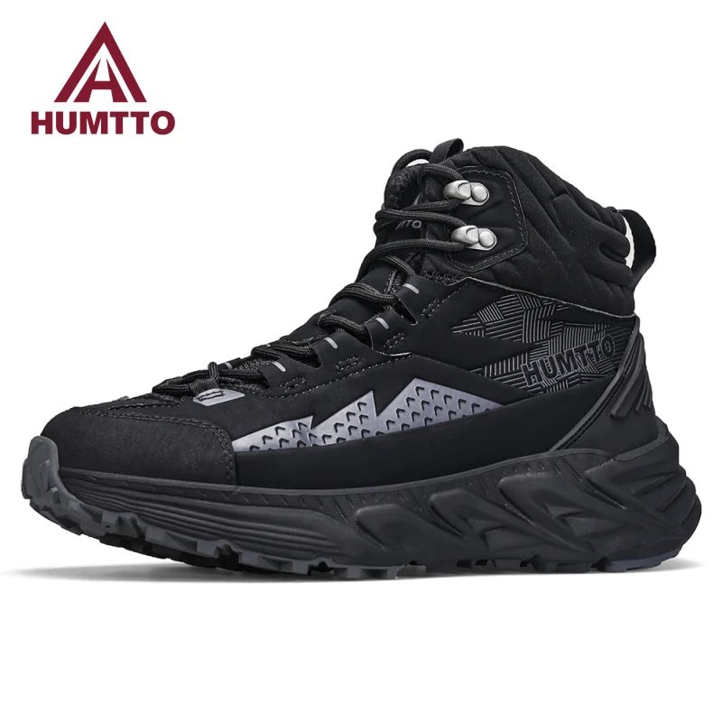 HUMTTO Hiking Shoes for Men Luxury Designer Trekking Ankle Boots Outdoor Sneakers 2023 Breathable Safety Work Sports Mens Boots