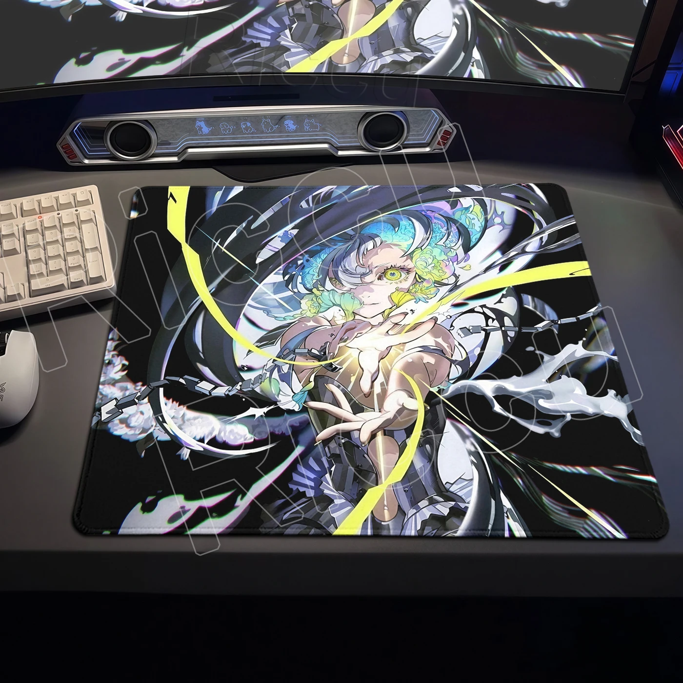 Cool E-Sports Punk Mouse Pad XS Anime Girls Desk Mat Desks Decort Gaming Keyboard Mousepad PC Cabinet Deskpad Office Accessories