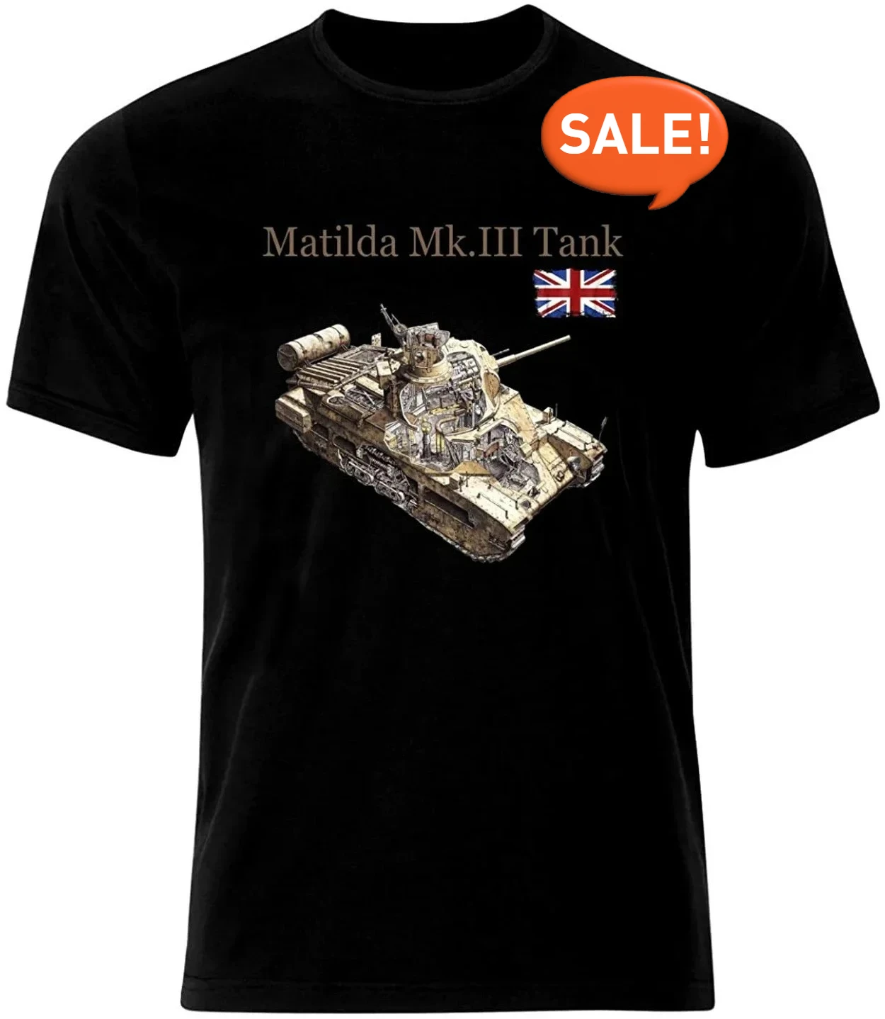 

MK 3 Matilda Tank T-Shirt Panzer Armure The Second World War Army Cotton O-Neck Short Sleeve Men's T Shirt New Size S-3XL