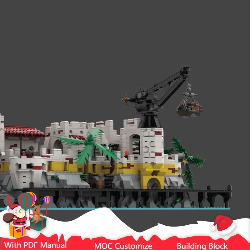 

4995 шт. MOC, средневековая полная крепость, модульная модель, набор строительных блоков, сделай сам, сборка, дисплей, игрушки, детские рождественские подарки-сюрпризы