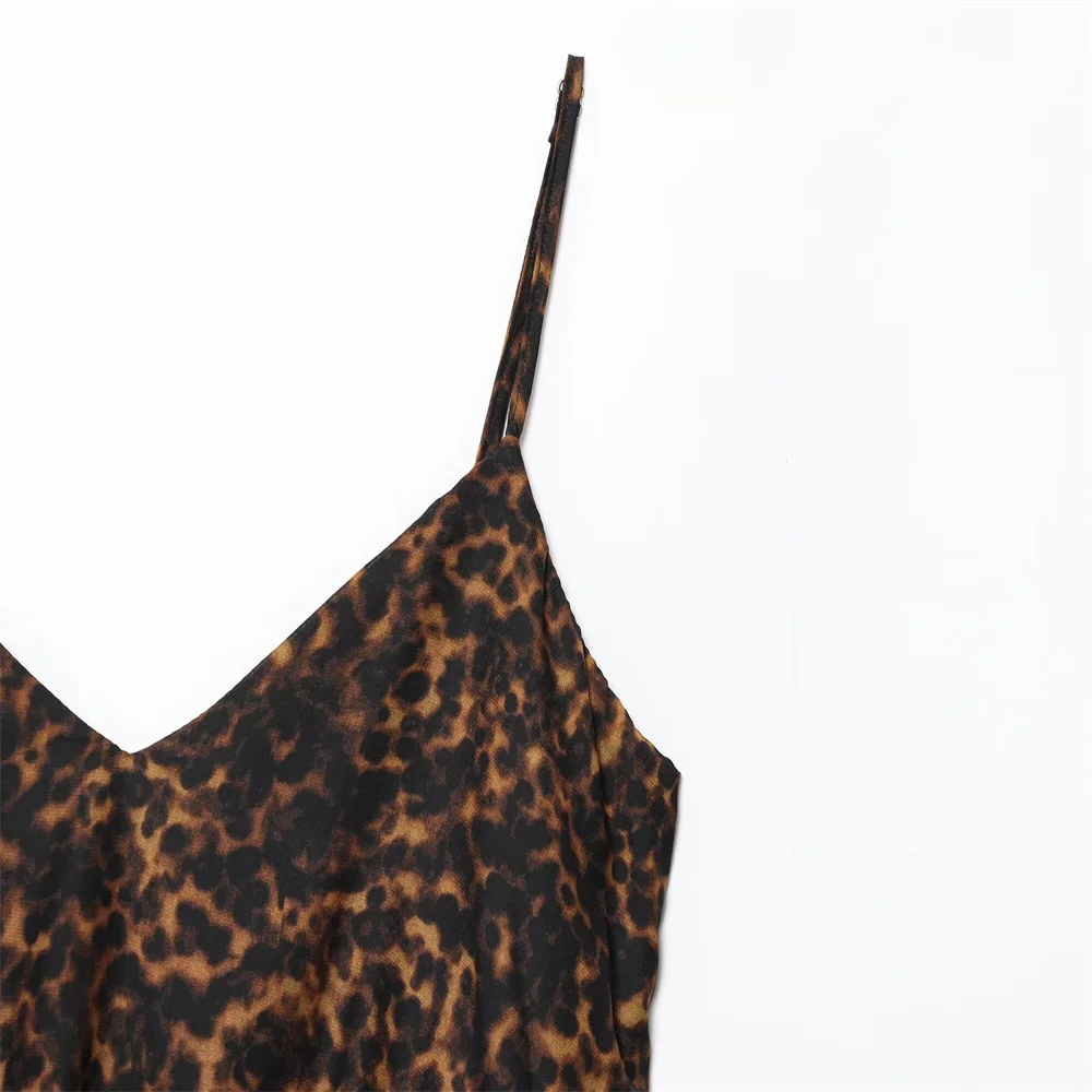 Vroege herfst nieuwe damesmode temperament MIDI-jurk met dierenpatroon en print