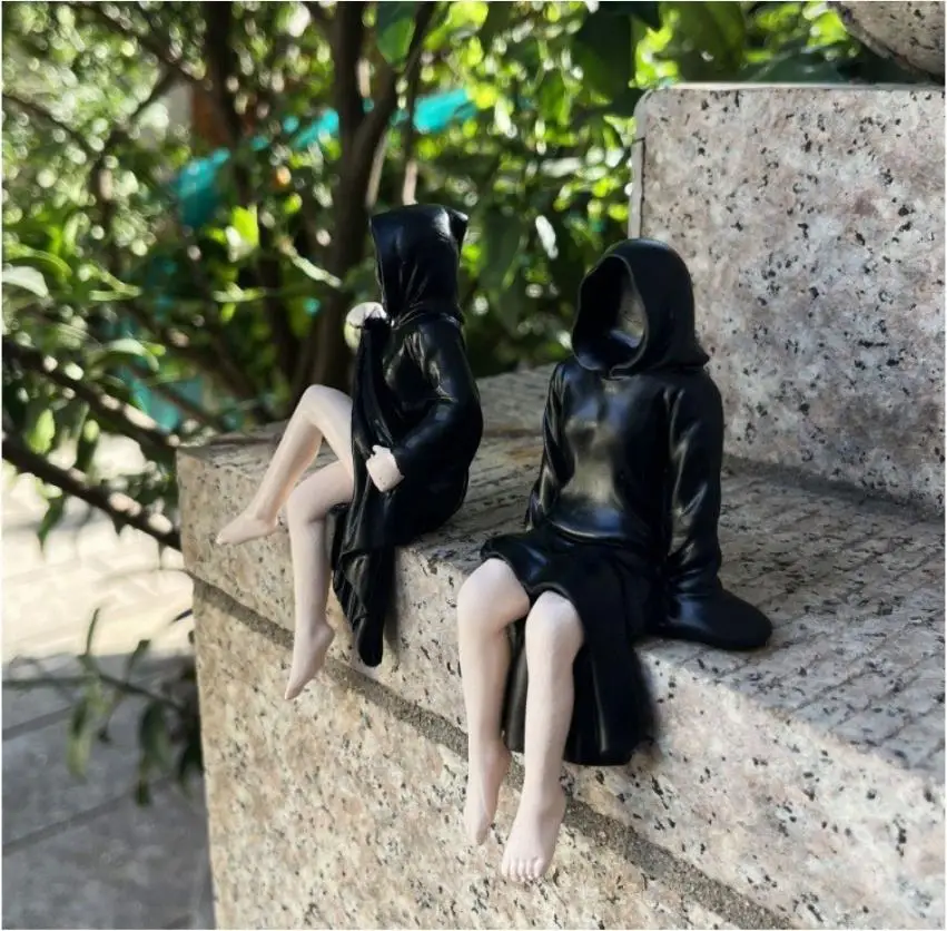 15cm Anime negro bata mujer estatua misteriosa figura de acción PVC modelo muñeca de juguete escritorio estantería ornamento colección regalos