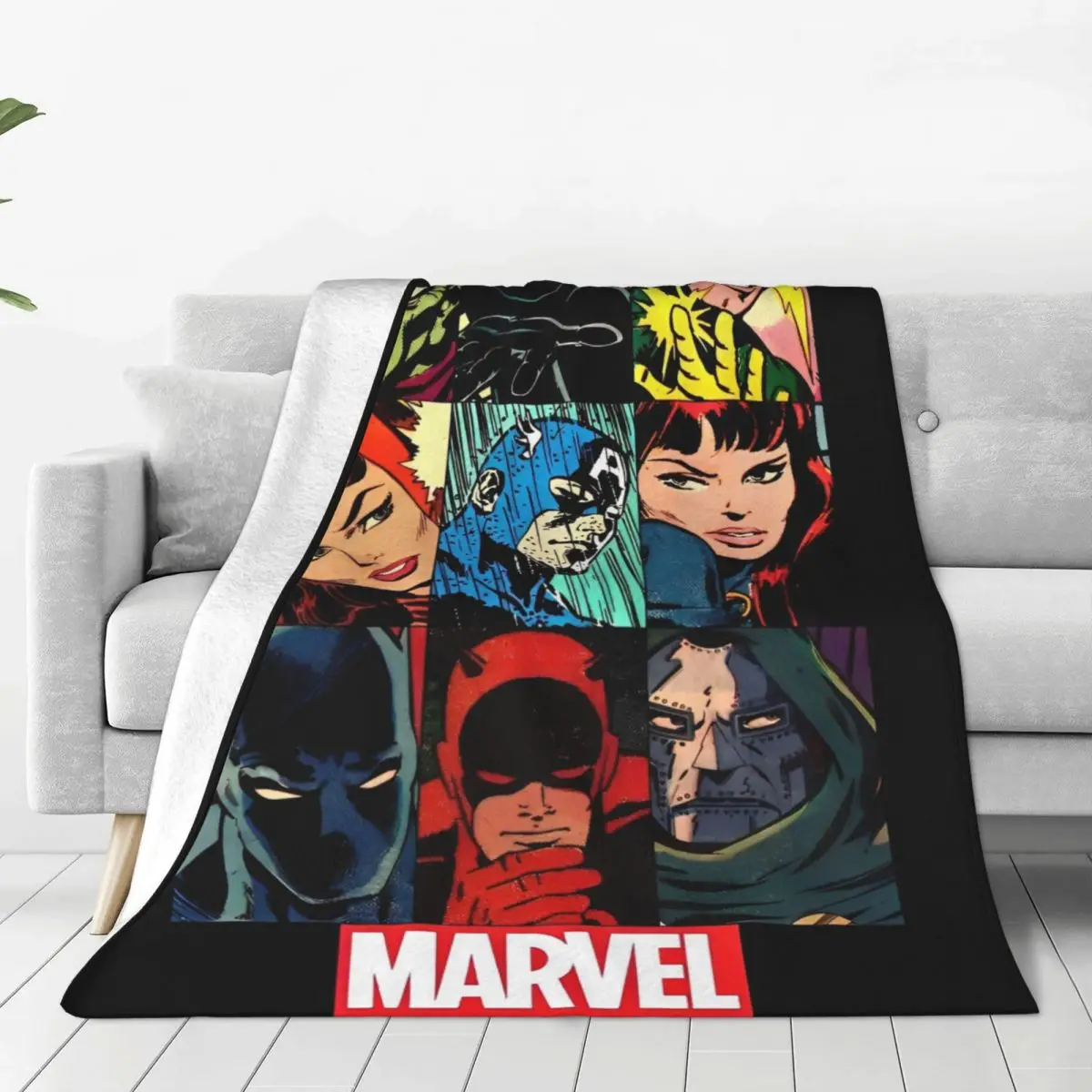 Marvel Hero Characters Blanket Quality Warm Soft Throw Blanket Winter Decorative Couch Chair Sofa Bed Aesthetic Bedspread