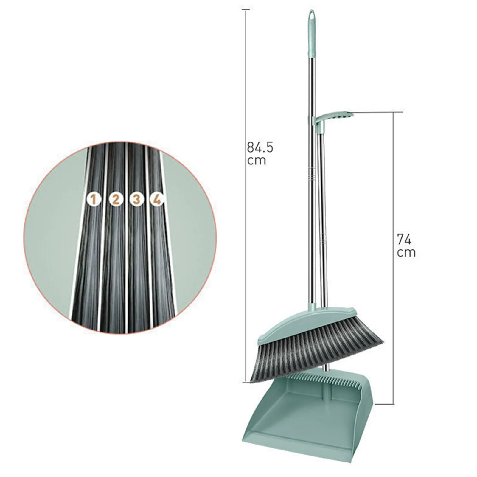 Household Broom Dustpan Set Long Handled Broom Dustpan Combo Suitable for Lobby Floor Use