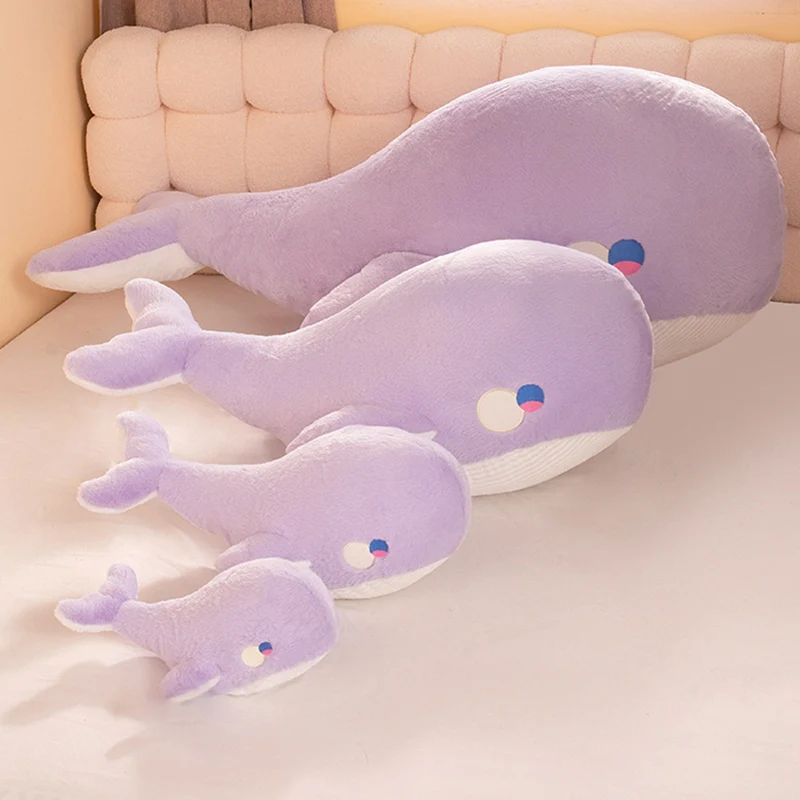 

Cartoon Soft Whale Plush Toy Lovely Soft Purple Whale Doll Stuffed Marine Animal Fish Children's Birthday Gift 10/40/60/100CM