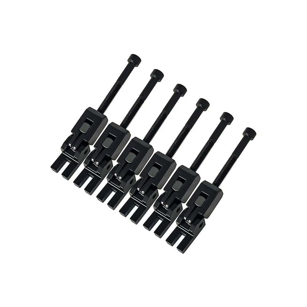 6 Stück E-Gitarre Doppelverriegelungssystem Locked String Sättel Tremolo Brücke Schwarz/Chrom/Gold