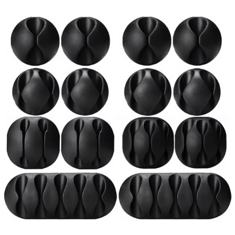 1-3Pcs Silicone Winder Headphone Landline Cable Clips Desktop Organizer USB Charger Self-Adhesive Cable Holder For Office & Home