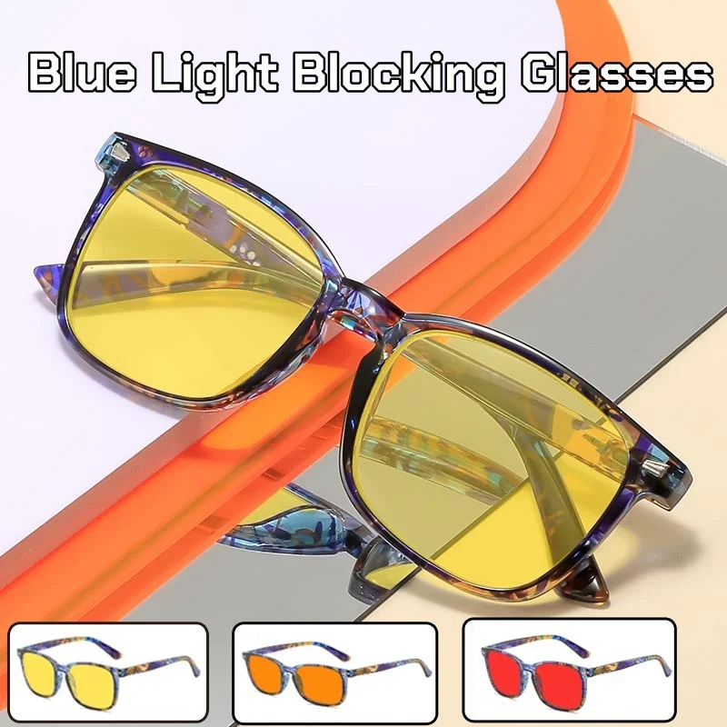

Large Frame Blue Light Blocking Glasses Night Vision Glasses for Night Driving Orange or Red Lenses Protection Plain Glasses