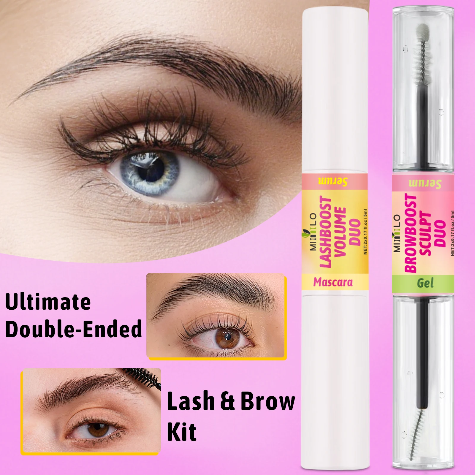 2 pièces, lotion nourrissante qui favorise la croissance des sourcils et des cils, allonge rapidement les sourcils et les cils, avec du gel