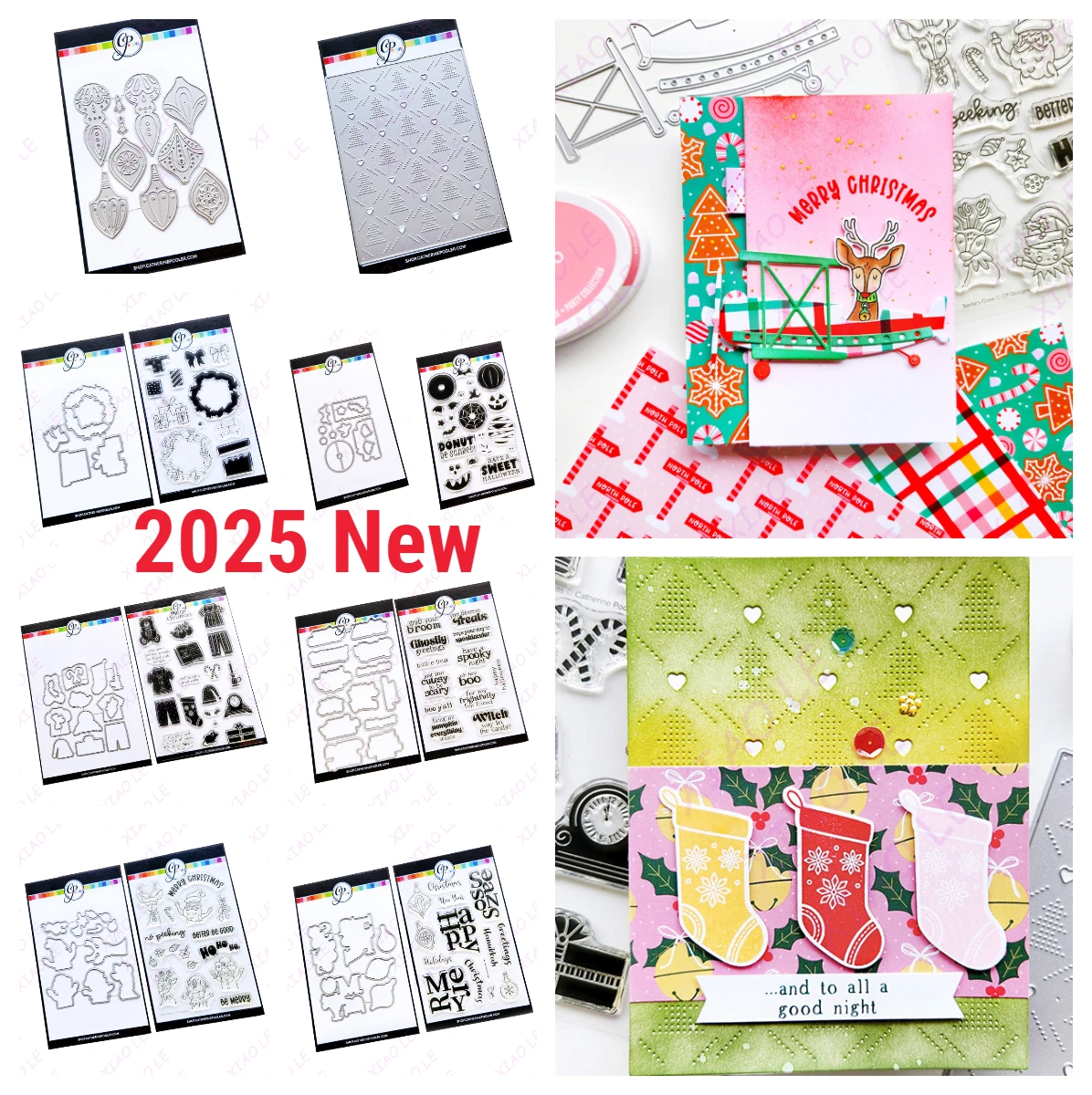 

Christmas Embroidery Cover Plate Cut DiesSilicone Stamps Diy Scrapbook Diary Decoration Embossed Paper Card Album Craft Template