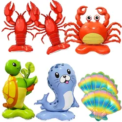 Large Crab Balloons Lobster Balloons Ocean Theme Birthday Party Decorations for Boys Girl Sea Animal Balloons Seahorse Sea Lion