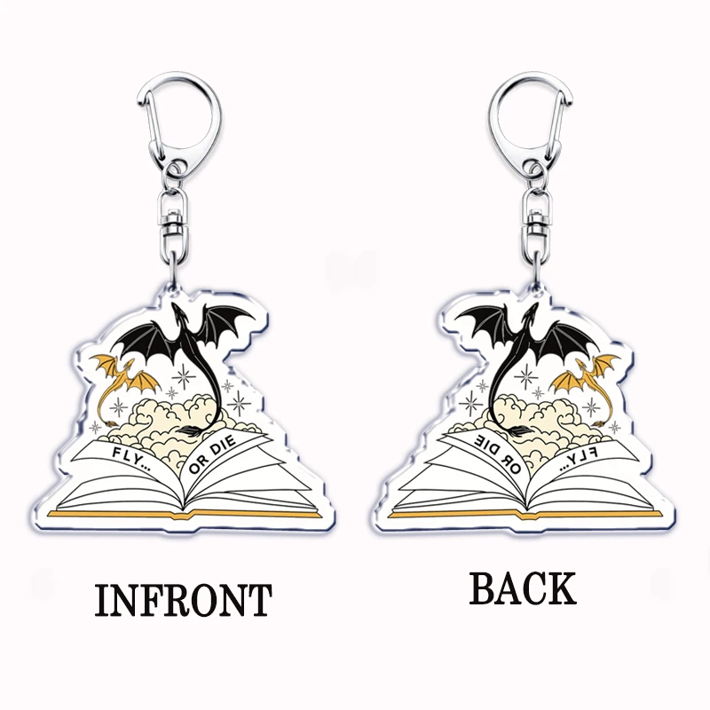 Popular Basgiath War College Fourth Wing Black Dragon Keychain Pendant Car Key Chain Jewelry Men Children Gifts Accessories