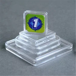 50Pieces 10 Size Clear Plastic Acrylic Protector capsules square Containers case For Token Board Game Cards Collection