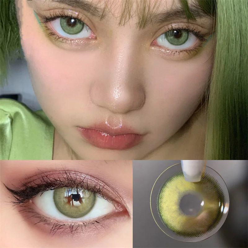 KSSEYE 2PCS Colored Contact Lenses for Eyes Natural Beauty Brown Pupils Circle Lenses Cosmetics Color Lense Yearly Fast Shipping
