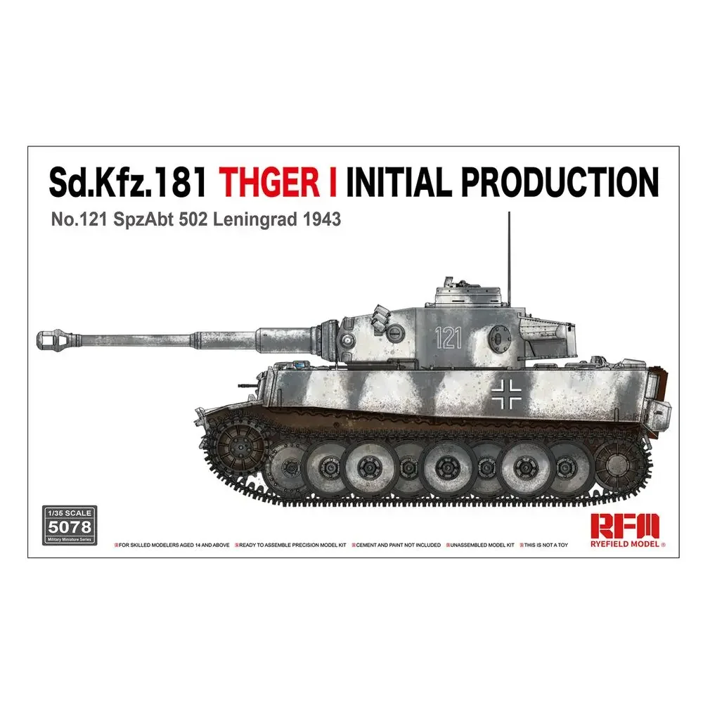 RYEFIELD MODEL RFM RM-5078 1/35 Tiger I Initial Production Leningrad 1943 - Scale Model Kit