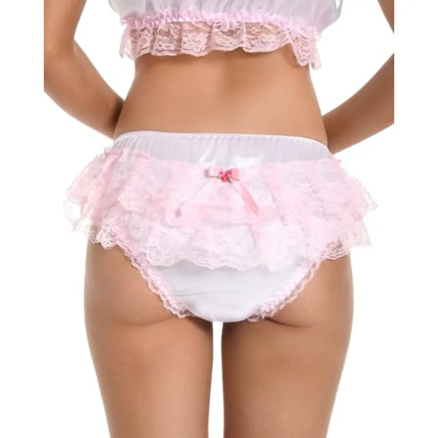 

Satini Frilly Sissy Soft Lace Knickers Briefs Satin Panties