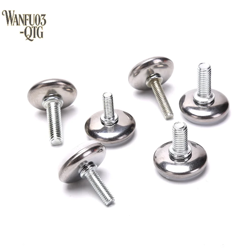 4 Pcs M6 M8 Screw Adjustable Steel Furniture Legs Anti-slip Base Table Cabinet Leg Pad Feet LevelerMetal Furniture Foot Level