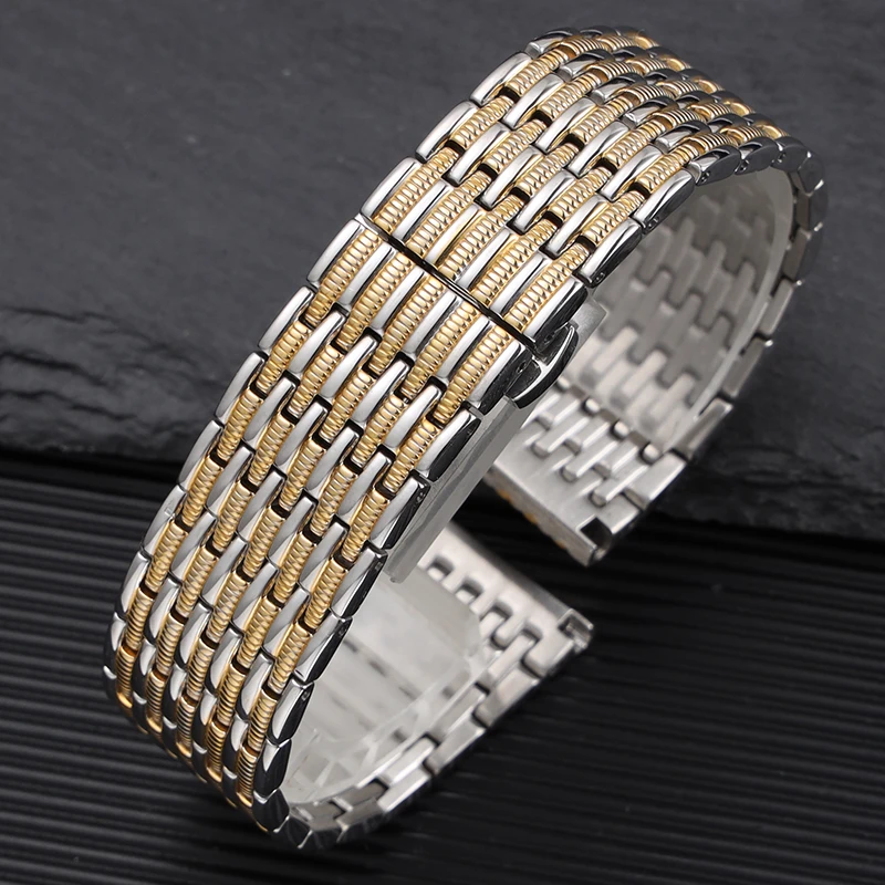 12mm 14mm 16mm 18mm 20mmLadies Stainless Steel Buckle Mesh Belt Watch Strap Ultra-thin Steel Bracelet Small Size Width Chain