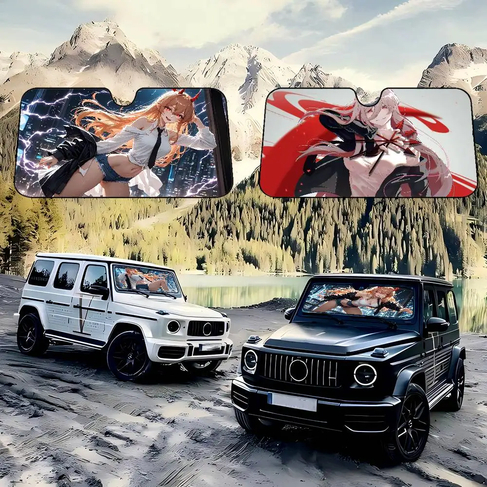 

Power Car Sun Shade Windshield Foldable Cute Funny Sunshade By Vincent For Car Truck SUV Blocks