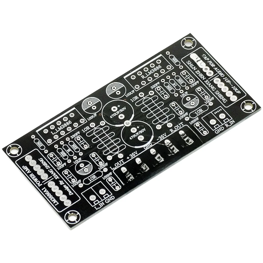 LM3886-Based Dual Channel Audio Power Board for Custom Electronics Projects 68W x 2 Output DC 20V to 35V Input Range