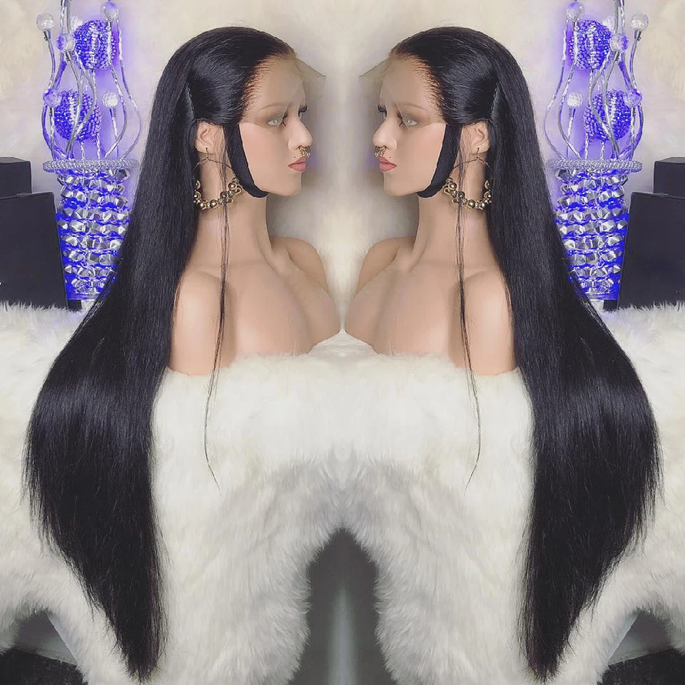 

Бесшовные парики 5x5 из натуральных бразильских прямых волос с HD-кружевом для женщин, парики с фронтальной частью на шнурке 360 Full Lace из натуральных волос