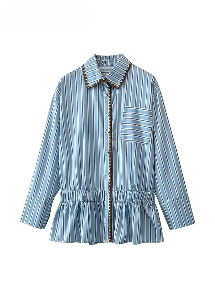 Loose Long Sleeve  Neck Shirt for plus Size Women Autumn Fashionable Casual Comfortable Polyester Fiber Ladies Top