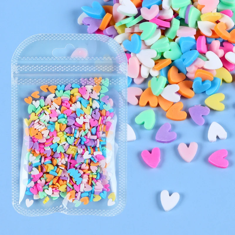 10g Epoxy Resin Filling Valentines Love Hearts Polymer Clay Slices Loose Sprinkles Resin Sequins For DIY Pendant Keychain Crafts