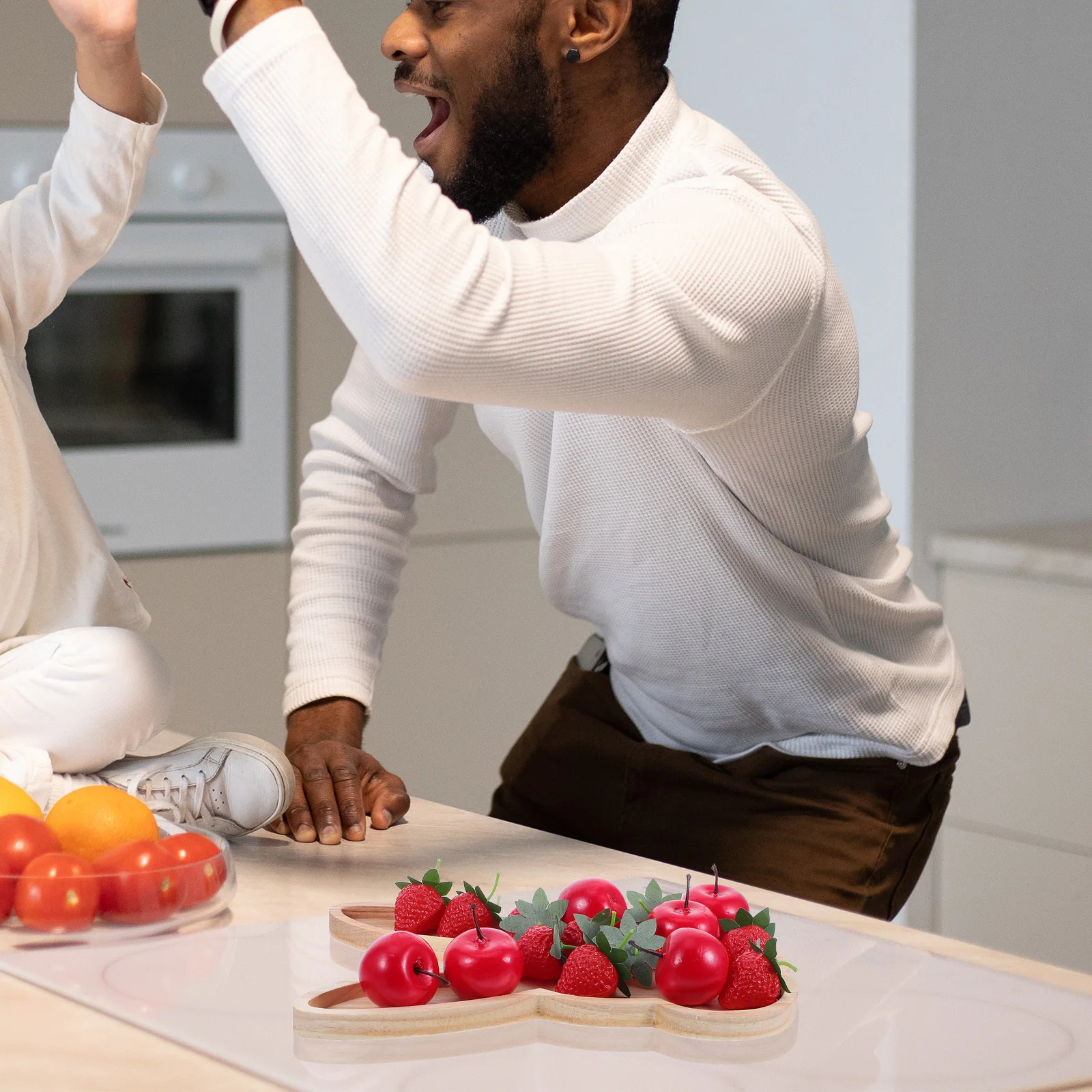 

Rabbit-Designed Wood Tray for Easter Celebration Decorative Serving Board Spring-Themed Tableware Ideal for Holiday Parties and