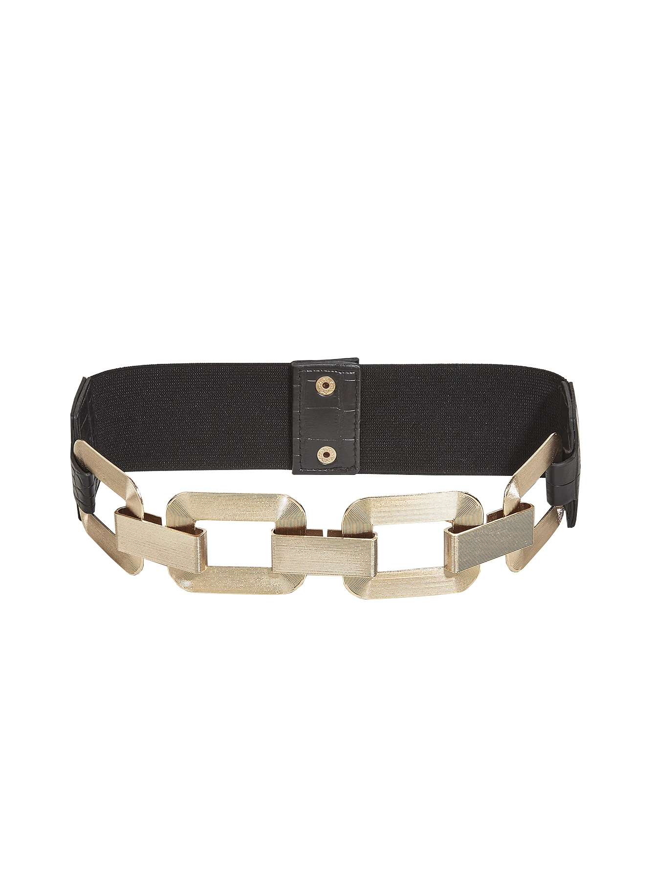 Ladies\'s Gold Square Metal Elastic Chain Buckle Link Girdle Casual Vintage Waistband waist Decorate Belt For Women On Coat Dress