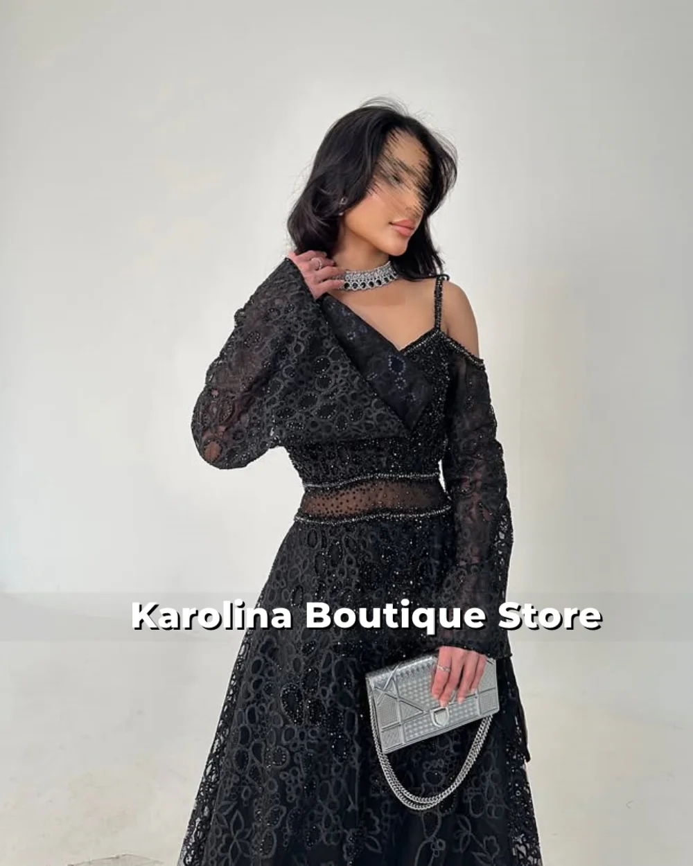 Femmes élégant solide moulante Maxi Robe de soirée violet dentelle à manches longues dame col rond soirée robes Robe personnalisée