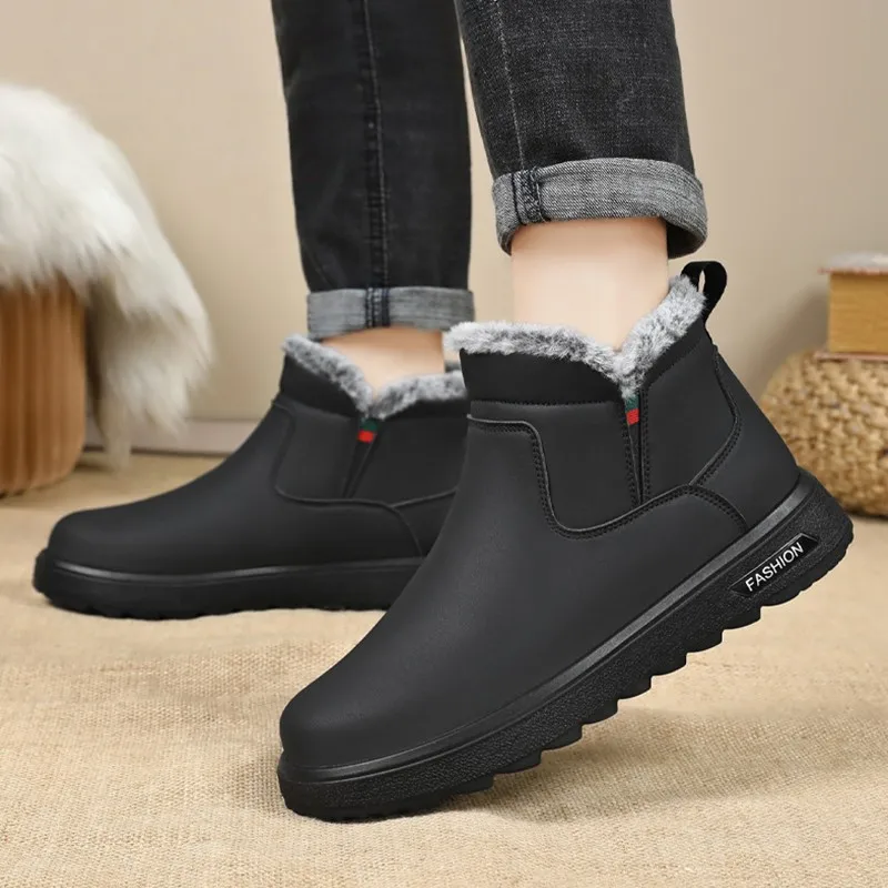 Men Winter Boots Waterproof Keep Warm Winter Plush Snow Boots Men Shoes Warm Men Shoes Waterproof Non-Slip Plush Boots New