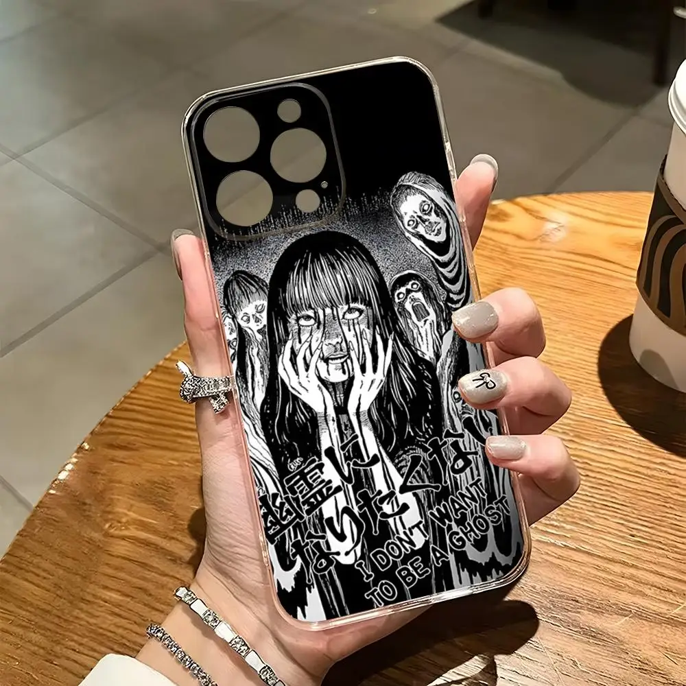 Horror Comic Junji Ito Tomie Phone Case For Iphone 15 Pro Max 14 Plus 11 12 Mini 13 Pro 7 8 X XR XS SE Transparent Back Cover