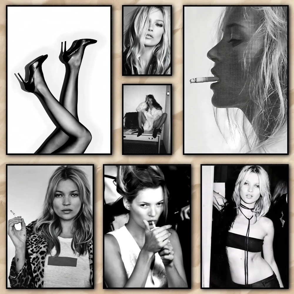 Pintura de musgo K-Kate de supermodelo Sexy, caligrafía, lienzo de alta calidad, arte de pared para oficina, restaurante, conjunto de decoración del hogar