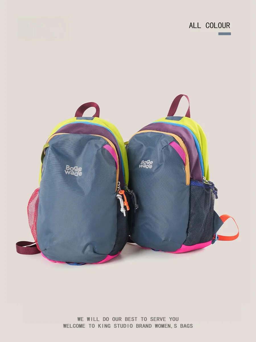 Candy Colored Durable Outdoor Backpack for Girls Commuting Travel Camping 12L Capacity Casual Simple Style Children's Bag