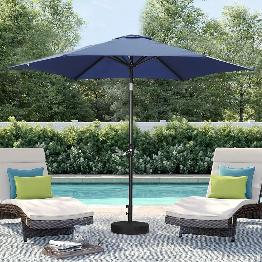 

Зонт для патио 9 футов, уличный зонт для стола, зонт-парасоль с кнопкой наклона и ручкой для сада, газона, террасы, заднего двора и патио