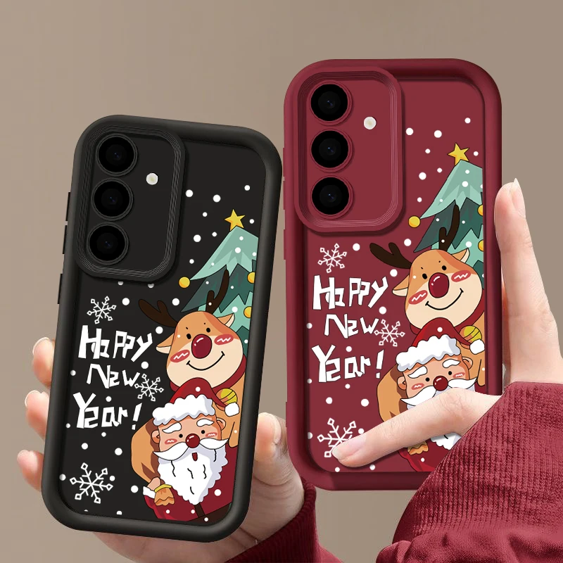 Custodia di Natale Capodanno per Samsung Galaxy A34 A14 A15 A35 A55 A16 A54 A53 A52 S25 S24 S23 S22 S21 Ultra Plus S24 FE Cover morbida