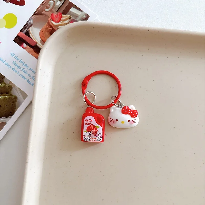 Kawaii Hello Kitty Portachiavi Ciondolo Zaino Accessori Simpatico cartone animato Anime Giocattoli Decorazione desktop Ragazza Studente Regalo all'ingrosso